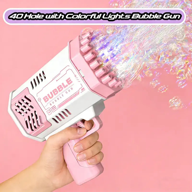 [Summervibes] Bubble Machine Blower for Kids & Toddlers, Bubble Toys for Outdoor Birthday Party Portable Fun Colorful Bubble Machine