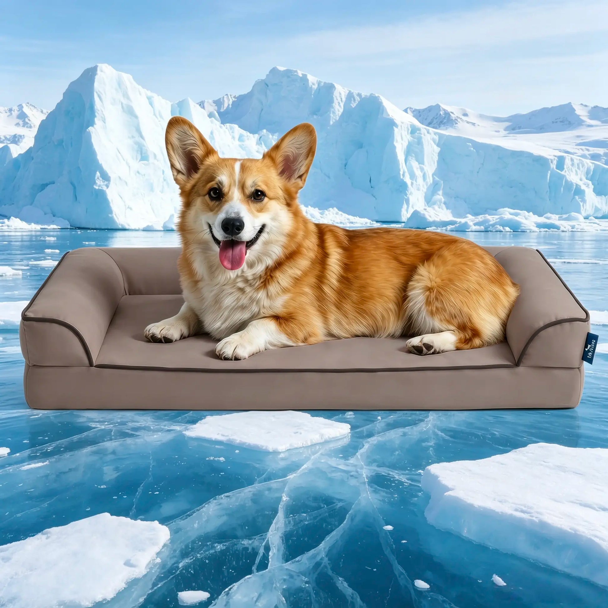 [Father'S Day Gift Ideas] Blunique Pets Cooling Dog Sofa & Mat Q-MAX 0.4 Gel-Free Electricity-Free Non-Slip Waterproof Egg-Crate Foam Support Bed Outdoor Use for Dogs Cats Tiktokshopspringglowup Summervibes