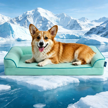 [Father'S Day Gift Ideas] Blunique Pets Cooling Dog Sofa & Mat Q-MAX 0.4 Gel-Free Electricity-Free Non-Slip Waterproof Egg-Crate Foam Support Bed Outdoor Use for Dogs Cats Tiktokshopspringglowup Summervibes